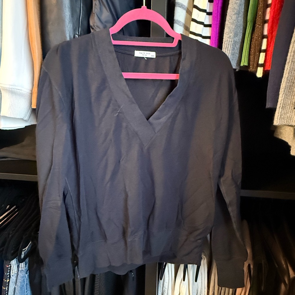 Rag & Bone Navy V-Neck Top